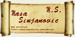 Maša Simjanović vizit kartica